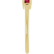 14K Yellow Lab-Grown Ruby Youth Solitaire Ring