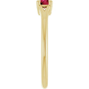14K Yellow Lab-Grown Ruby Youth Solitaire Ring