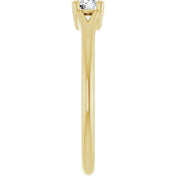 14K Yellow Natural White Sapphire Youth Solitaire Ring