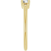 14K Yellow Natural White Sapphire Youth Solitaire Ring