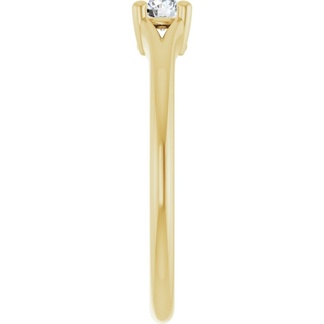 14K Yellow Natural White Sapphire Youth Solitaire Ring