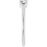 Platinum Natural White Sapphire Youth Solitaire Ring