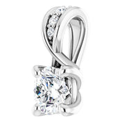 14K White 1/4 CTW Lab-Grown Diamond Pendant