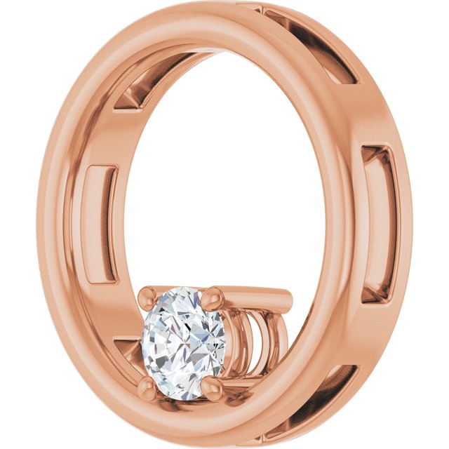 14K Rose 1/4 CT Lab-Grown Diamond Pendant