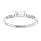 Platinum 1/5 CTW Natural Diamond Stackable Ring