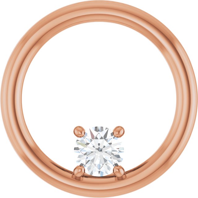 14K Rose 1/4 CT Lab-Grown Diamond Pendant
