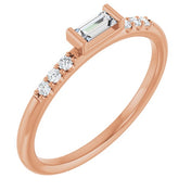 14K Rose 1/5 CTW Natural Diamond Stackable Ring