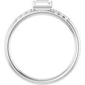 Platinum 1/5 CTW Natural Diamond Stackable Ring
