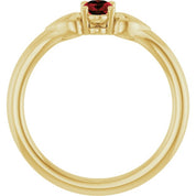 14K Yellow Natural Mozambique Garnet Youth Heart Ring