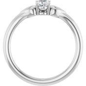 Sterling Silver 1/4 CT Natural Diamond Youth Heart Ring