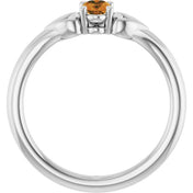 Sterling Silver Natural Citrine Youth Heart Ring