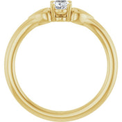 14K Yellow Natural White Sapphire Youth Heart Ring