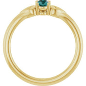14K Yellow Lab-Grown Alexandrite Youth Heart Ring