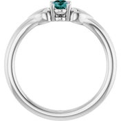Sterling Silver Lab-Grown Alexandrite Youth Heart Ring