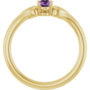14K Yellow Natural Amethyst Youth Heart Ring