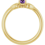 14K Yellow Natural Amethyst Youth Heart Ring
