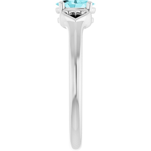 Sterling Silver Imitation Blue Zircon Youth Heart Ring