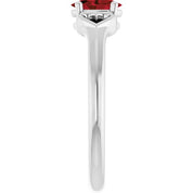 Platinum Natural Mozambique Garnet Youth Heart Ring