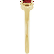 14K Yellow Natural Mozambique Garnet Youth Heart Ring