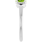 Platinum Natural Peridot Youth Heart Ring