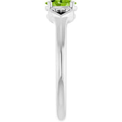 Platinum Natural Peridot Youth Heart Ring