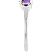 Platinum Natural Amethyst Youth Heart Ring