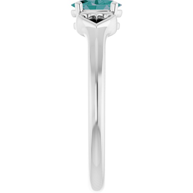 Platinum Lab-Grown Alexandrite Youth Heart Ring