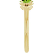14K Yellow Natural Peridot Youth Heart Ring