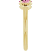 14K Yellow Natural Pink Tourmaline Youth Heart Ring