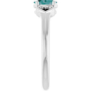 Sterling Silver Imitation Alexandrite Youth Heart Ring