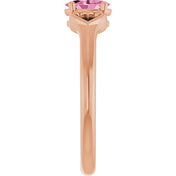 14K Rose Natural Pink Tourmaline Youth Heart Ring