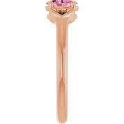 14K Rose Natural Pink Tourmaline Youth Heart Ring