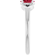 14K White Natural Ruby Youth Heart Ring