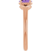 14K Rose Natural Amethyst Youth Heart Ring