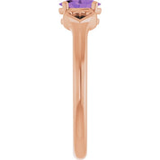 14K Rose Natural Amethyst Youth Heart Ring
