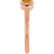 14K Rose Natural Citrine Youth Heart Ring