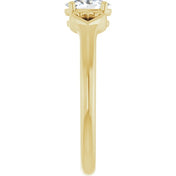 14K Yellow Natural White Sapphire Youth Heart Ring