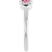 Sterling Silver Natural Pink Tourmaline Youth Heart Ring