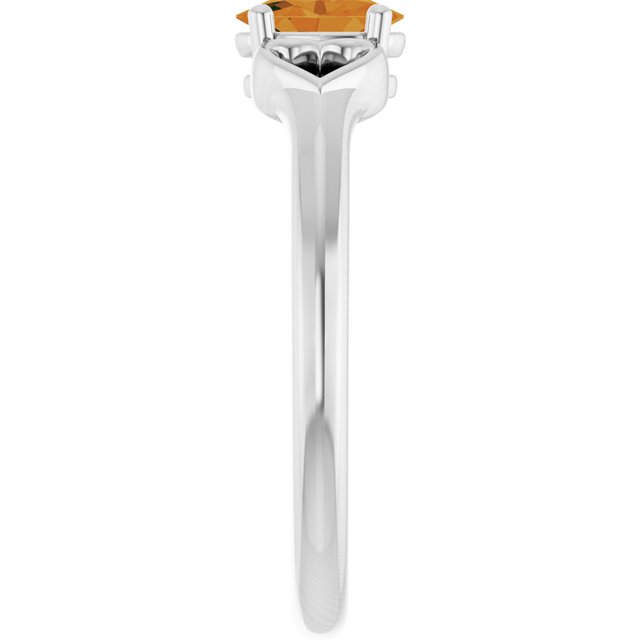 Sterling Silver Natural Citrine Youth Heart Ring
