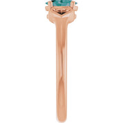 14K Rose Lab-Grown Alexandrite Youth Heart Ring