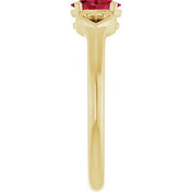 14K Yellow Lab-Grown Ruby Youth Heart Ring