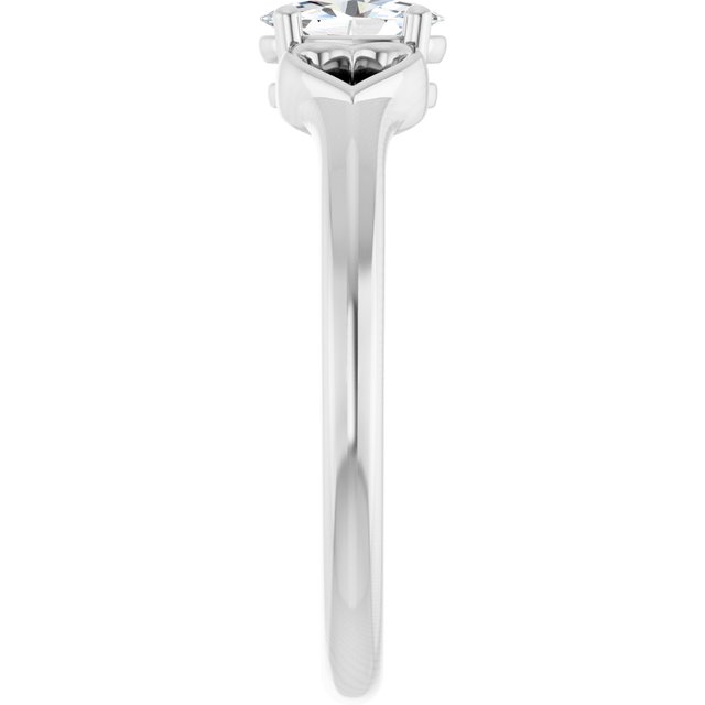 Platinum Natural Sapphire Youth Heart Ring