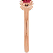 14K Rose Natural Ruby Youth Heart Ring