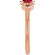 14K Rose Natural Ruby Youth Heart Ring