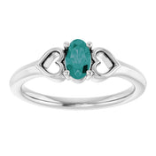 Platinum Lab-Grown Alexandrite Youth Heart Ring