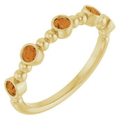 14K Yellow Natural Citrine Stackable Ring