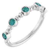 Platinum Natural Alexandrite Stackable Ring