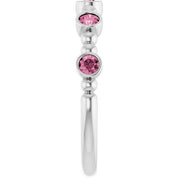Sterling Silver Natural Pink Tourmaline Stackable Ring