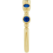 14K Yellow Lab-Grown Blue Sapphire Stackable Ring