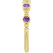 14K Yellow Natural Amethyst Stackable Ring
